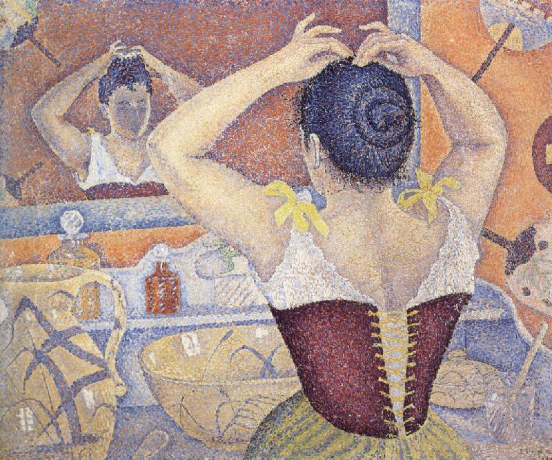Paul Signac woman arranging her hair opus oil painting picture